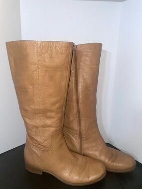 Nine West Tan Leather Knee-High Heeled Boots